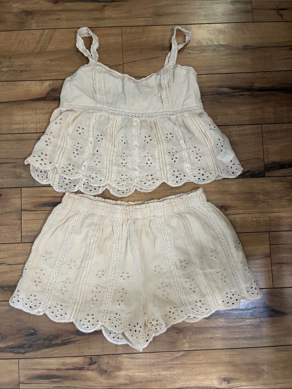 American Eagle Outfitters Cream Oversized Fit Summer Set